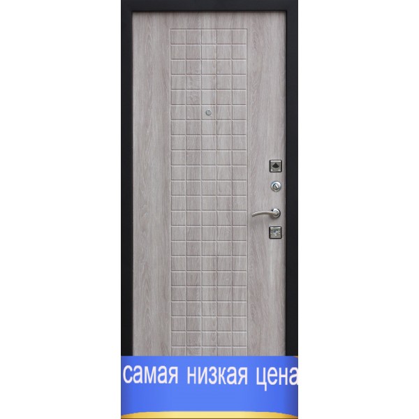 Дверь стальная Гарда Муар 8 мм (чёрный муар - дуб беленый) , 2 замка, сталь 1,2 мм.